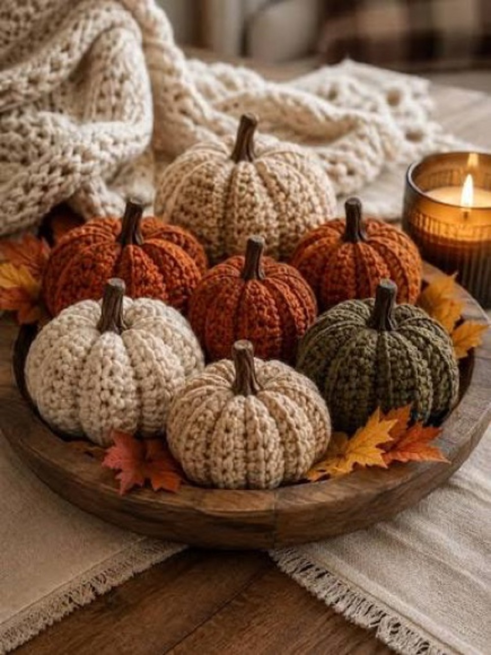 Autumn Pumpkin decor crochet set of five